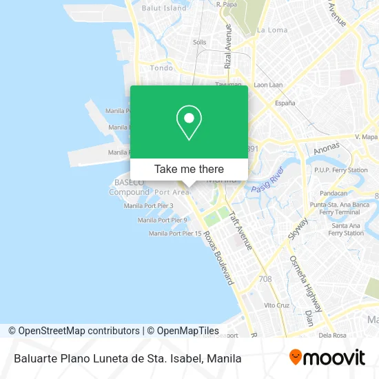 Baluarte Plano Luneta de Sta. Isabel map