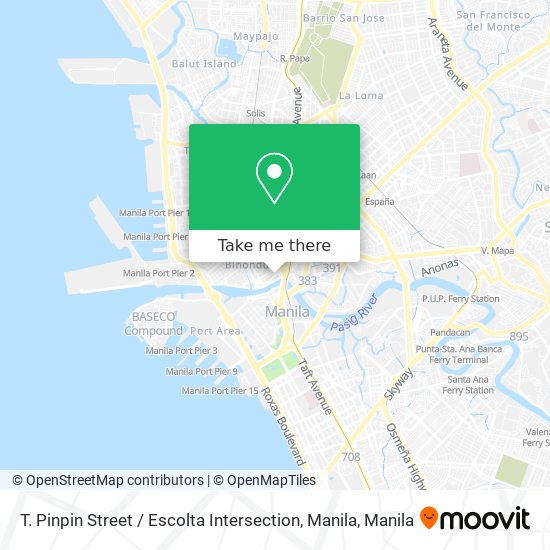 T. Pinpin Street / Escolta Intersection, Manila map