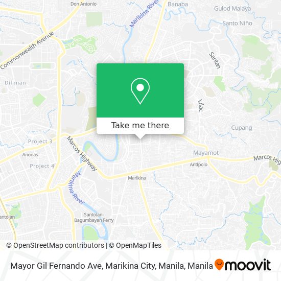 Mayor Gil Fernando Ave, Marikina City, Manila map