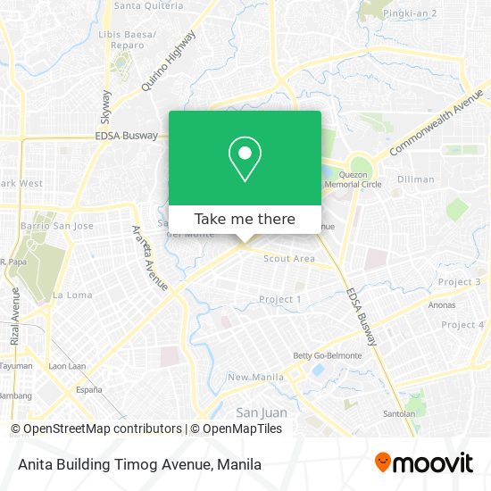 Anita Building Timog Avenue map
