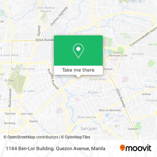 1184 Ben-Lor Building. Quezon Avenue map