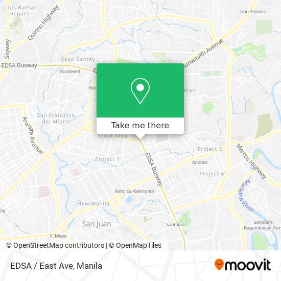 EDSA / East Ave map
