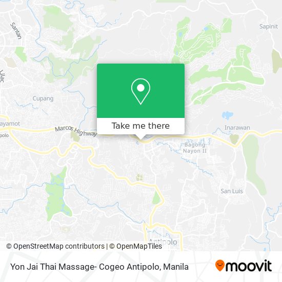 Yon Jai Thai Massage- Cogeo Antipolo map