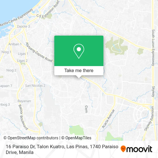16 Paraiso Dr, Talon Kuatro, Las Pinas, 1740 Paraiso Drive map