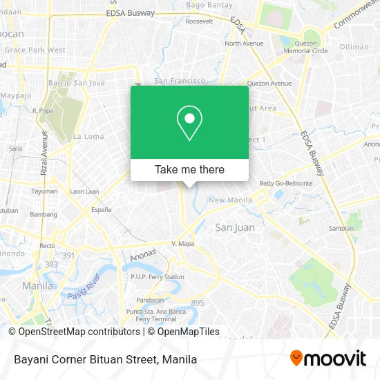Bayani Corner Bituan Street map