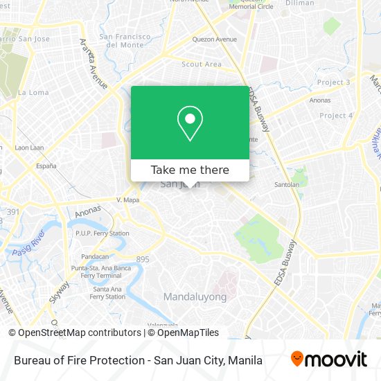 Bureau of Fire Protection - San Juan City map