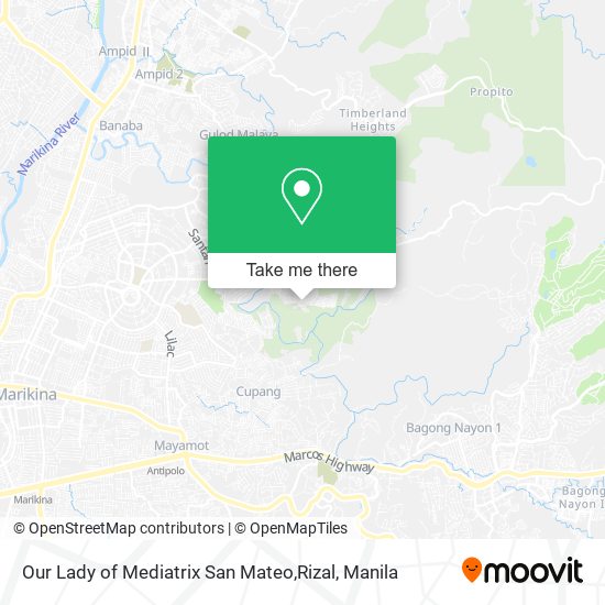 Our Lady of Mediatrix San Mateo,Rizal map