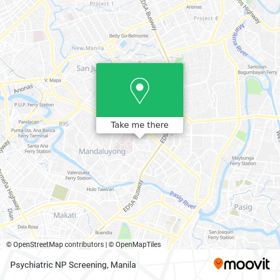 Psychiatric NP Screening map