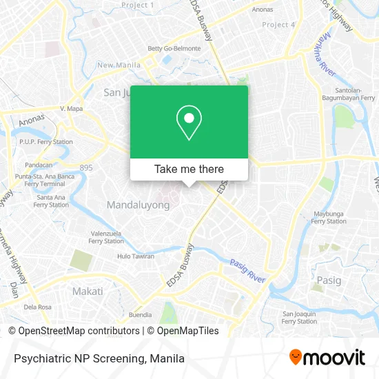 Psychiatric NP Screening map