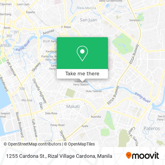 1255 Cardona St., Rizal Village Cardona map