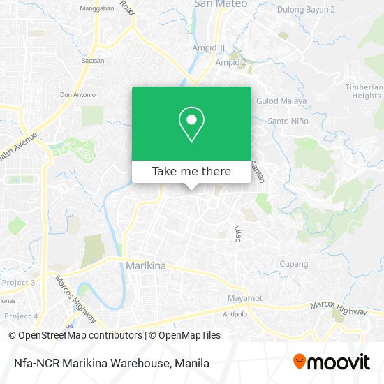 Nfa-NCR Marikina Warehouse map