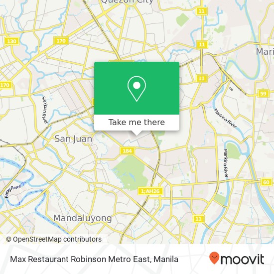 Max Restaurant Robinson Metro East map