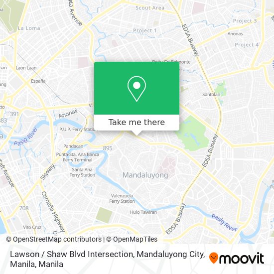 Lawson / Shaw Blvd Intersection, Mandaluyong City, Manila map
