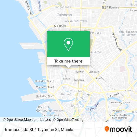 Immaculada St / Tayuman St map