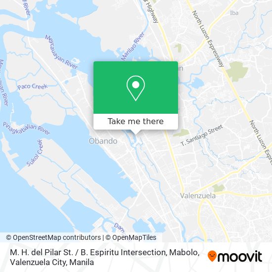 M. H. del Pilar St. / B. Espiritu Intersection, Mabolo, Valenzuela City map