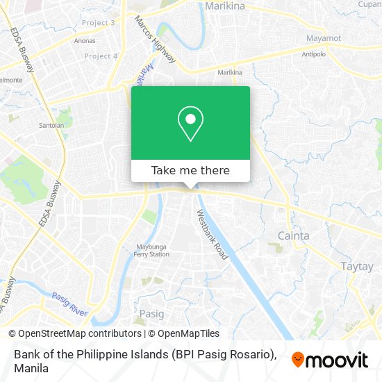 Bank of the Philippine Islands (BPI Pasig Rosario) map