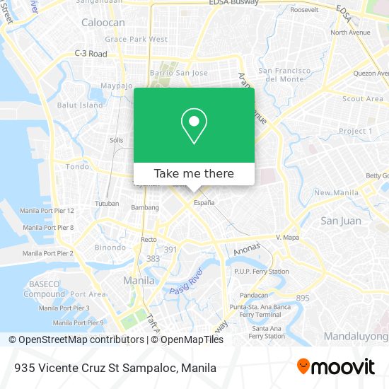 935 Vicente Cruz St Sampaloc map