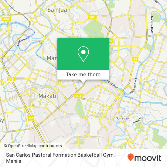 San Carlos Pastoral Formation Basketball Gym map
