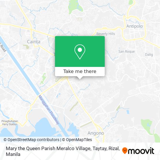 Mary the Queen Parish Meralco Village, Taytay, Rizal map