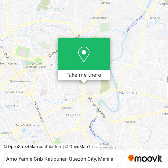 Amo Yamie Crib Katipunan Quezon City map