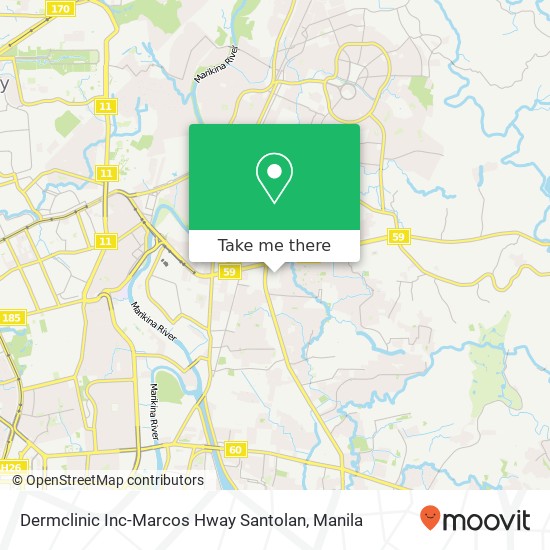 Dermclinic Inc-Marcos Hway Santolan map