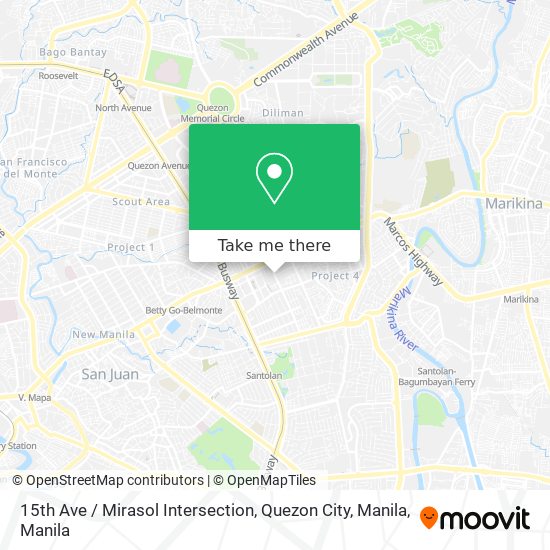 15th Ave / Mirasol Intersection, Quezon City, Manila map