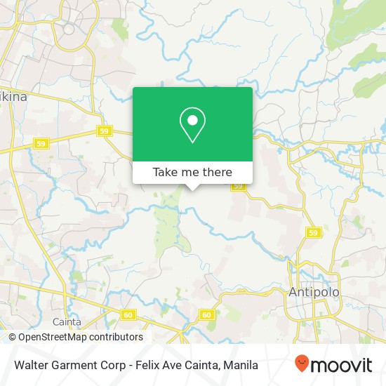 Walter Garment Corp - Felix Ave Cainta map