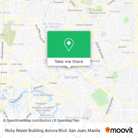 Ricky Reyes Building Aurora Blvd. San Juan map