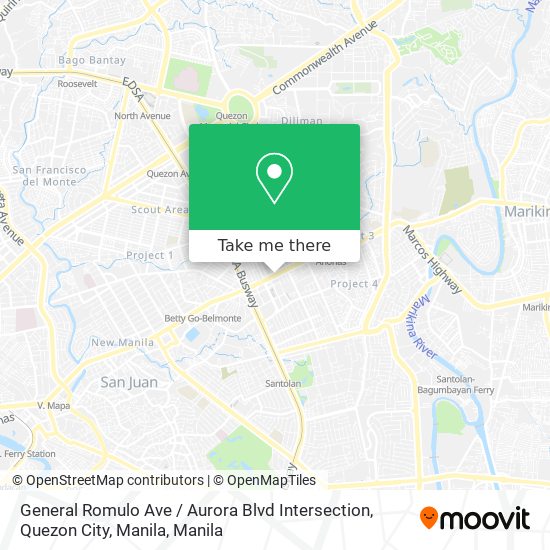 General Romulo Ave / Aurora Blvd Intersection, Quezon City, Manila map