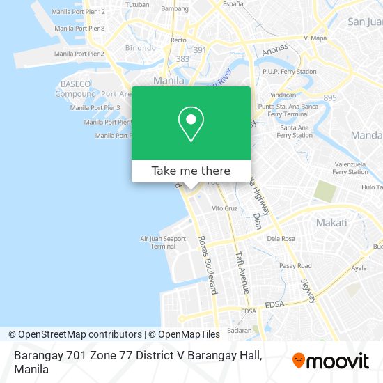 Barangay 701 Zone 77 District V Barangay Hall map