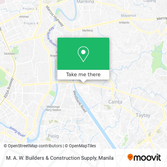 M. A. W. Builders & Construction Supply map