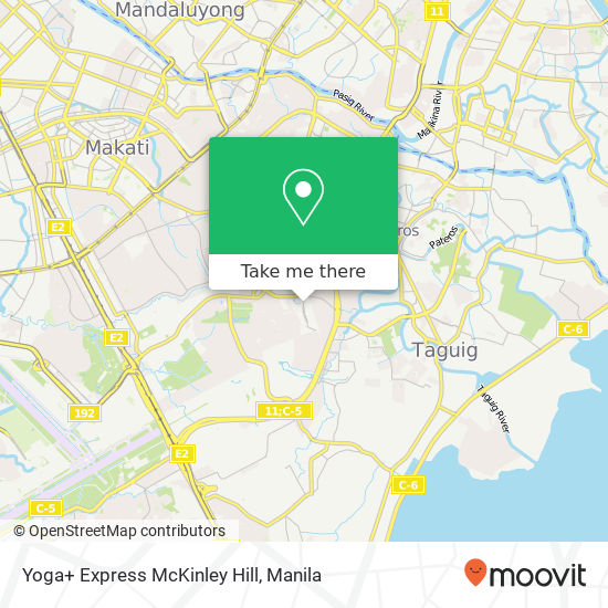 Yoga+ Express McKinley Hill map