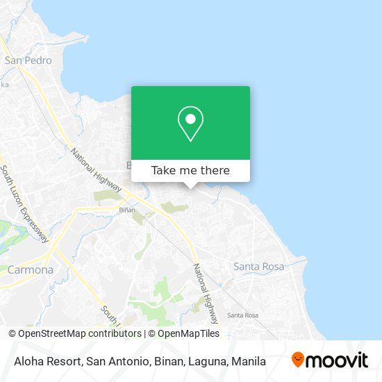 Aloha Resort, San Antonio, Binan, Laguna map