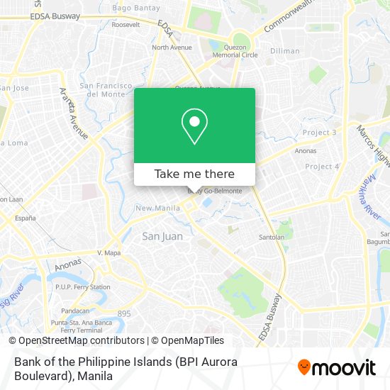 Bank of the Philippine Islands (BPI Aurora Boulevard) map