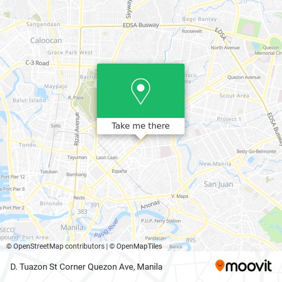 D. Tuazon St Corner Quezon Ave map