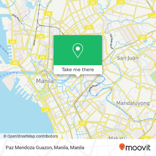 Paz Mendoza Guazon, Manila map