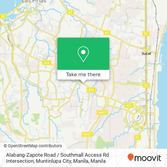 Alabang-Zapote Road / Southmall Access Rd Intersection, Muntinlupa City, Manila map
