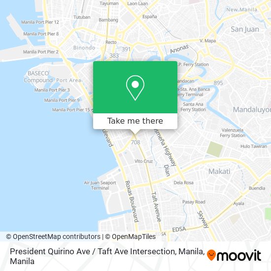 President Quirino Ave / Taft Ave Intersection, Manila map