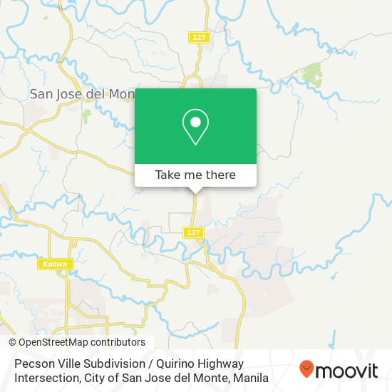 Pecson Ville Subdivision / Quirino Highway Intersection, City of San Jose del Monte map