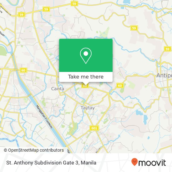 St. Anthony Subdivision Gate 3 map