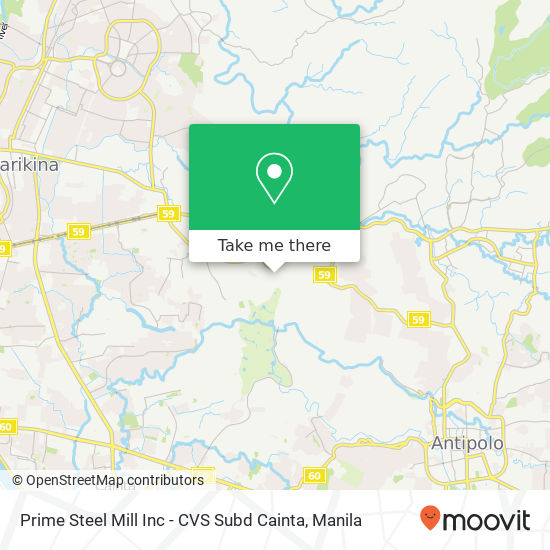 Prime Steel Mill Inc - CVS Subd Cainta map