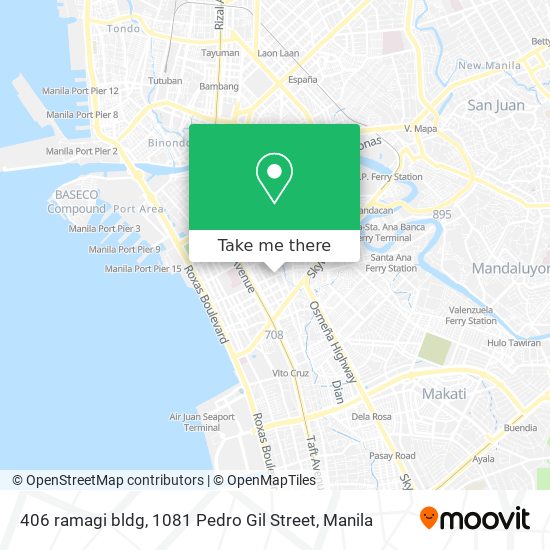 406 ramagi bldg, 1081 Pedro Gil Street map