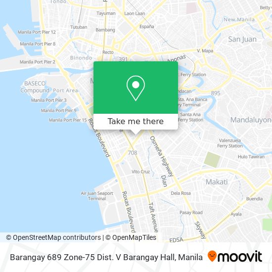 Barangay 689 Zone-75 Dist. V Barangay Hall map