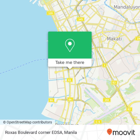 Roxas Boulevard corner EDSA map