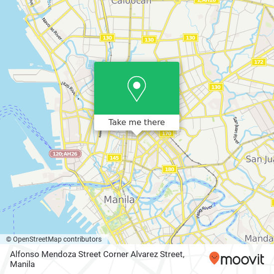 Alfonso Mendoza Street Corner Alvarez Street map