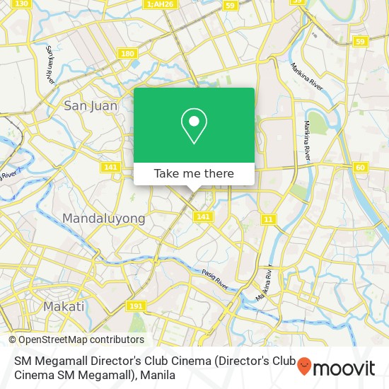 SM Megamall Director's Club Cinema map