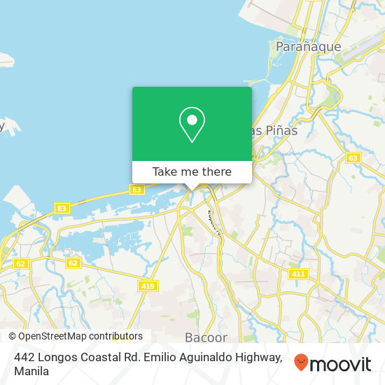 442 Longos Coastal Rd. Emilio Aguinaldo Highway map