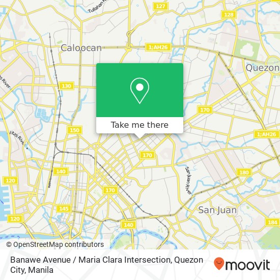 Banawe Avenue / Maria Clara Intersection, Quezon City map