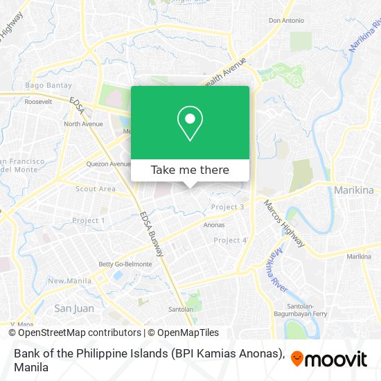 Bank of the Philippine Islands (BPI Kamias Anonas) map