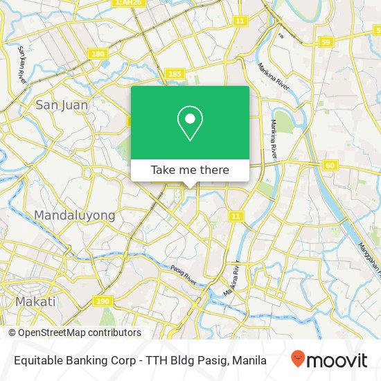 Equitable Banking Corp - TTH Bldg Pasig map